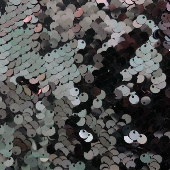 Forever 21 L Cropped Blue Sequin Evening Club Holiday Sexy Short Sleeve Top - Picture 7 of 7